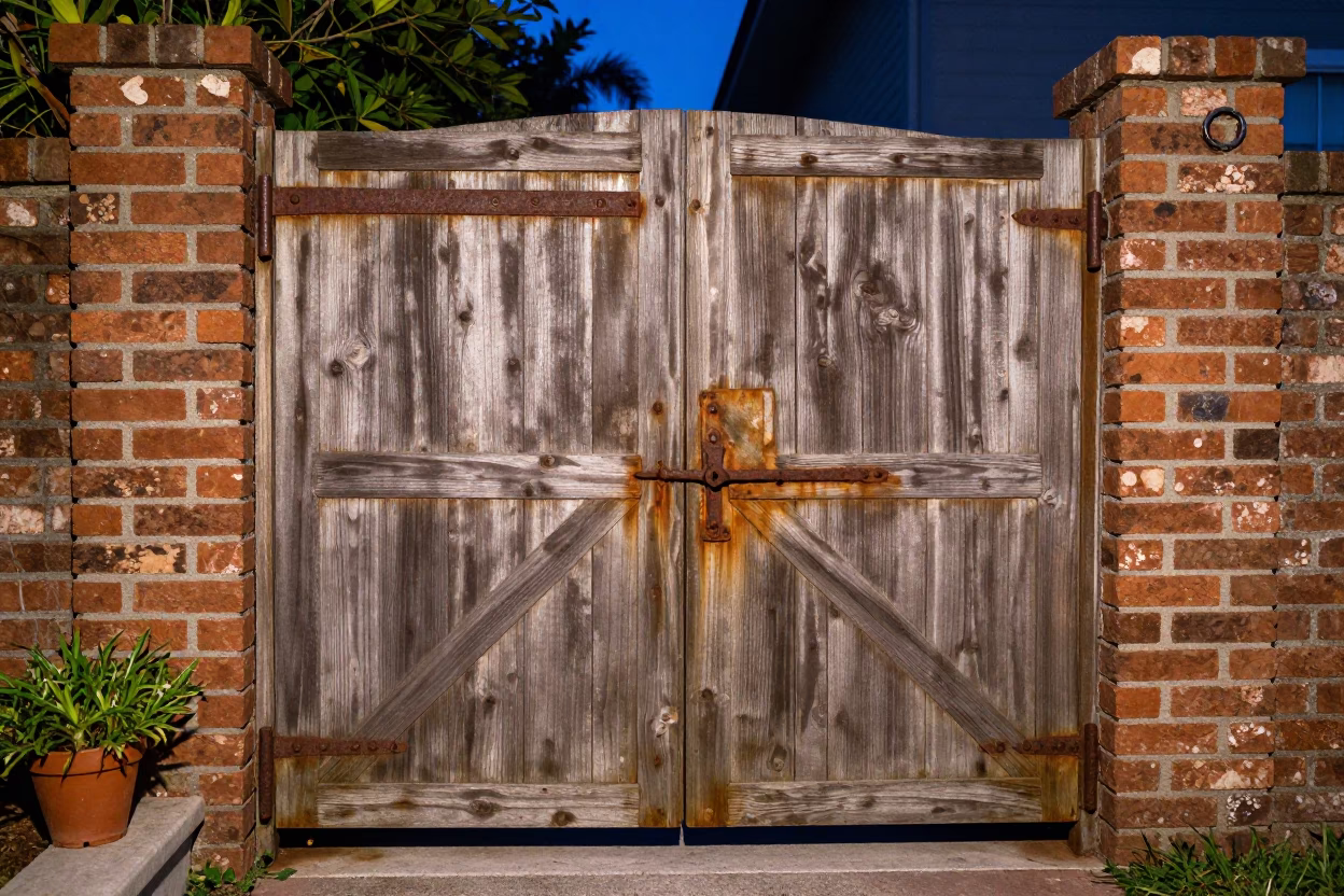 Miami Weathered Wooden Garden Gate in in Miami, United States