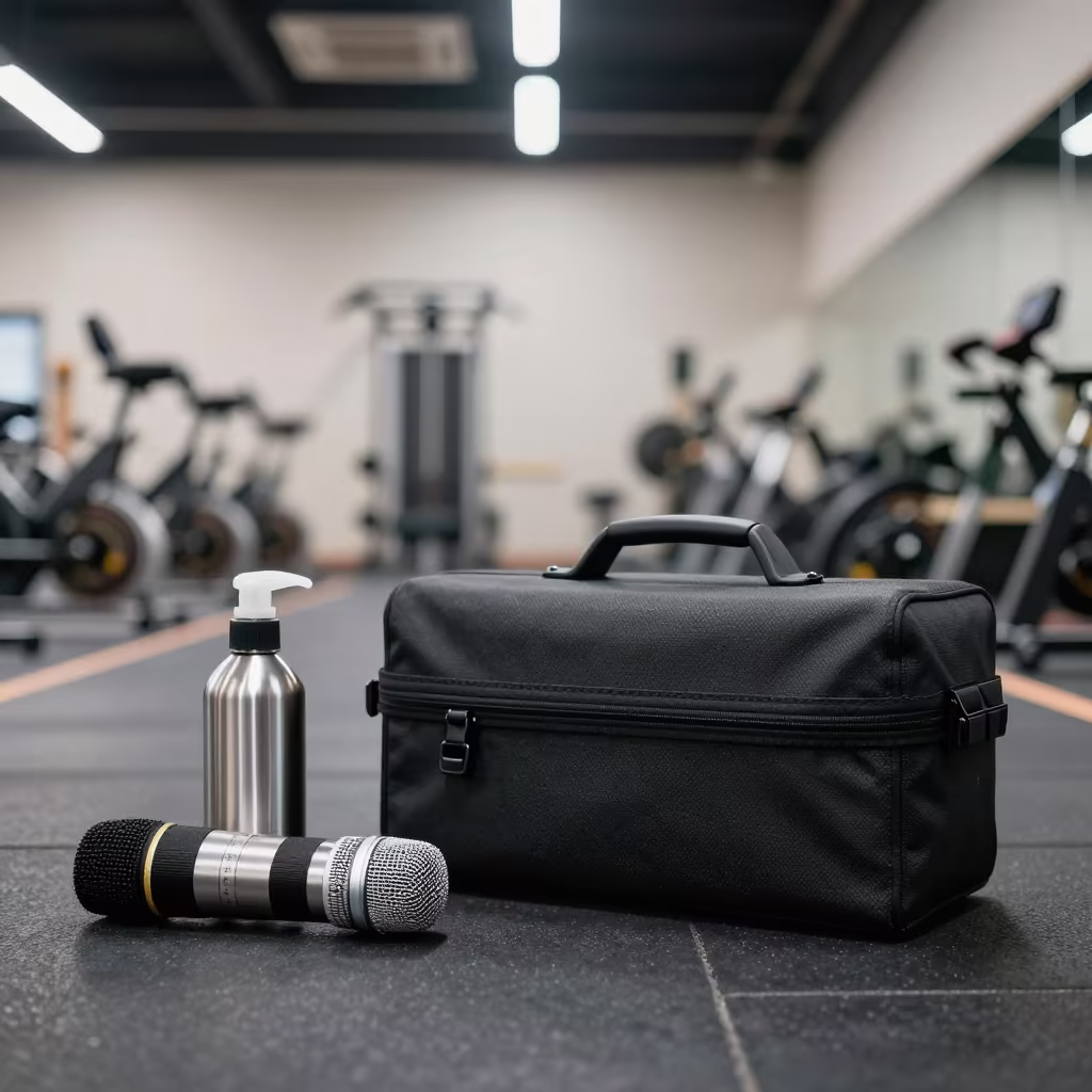 Mic Box in Amritsar Spin Studio Autumn Light in inside a spin studio under class lights in Amritsar