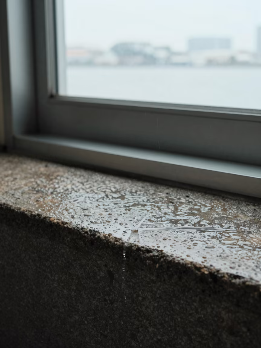 Microbe Burst Rain Across Yokohama Ledge in on a stone ledge in Yokohama