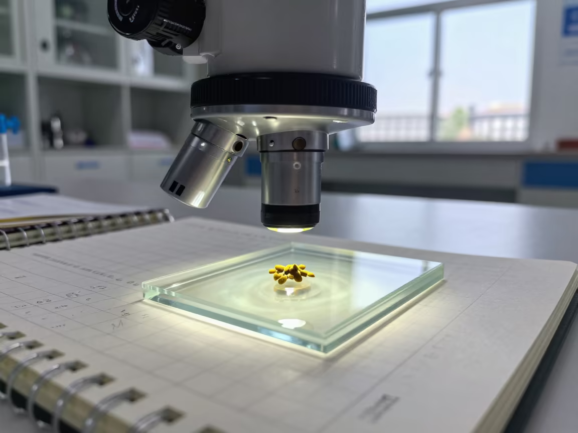 Microscope Slide Pollen Grains Science Lab in inside a clean room near Ciudad del Este