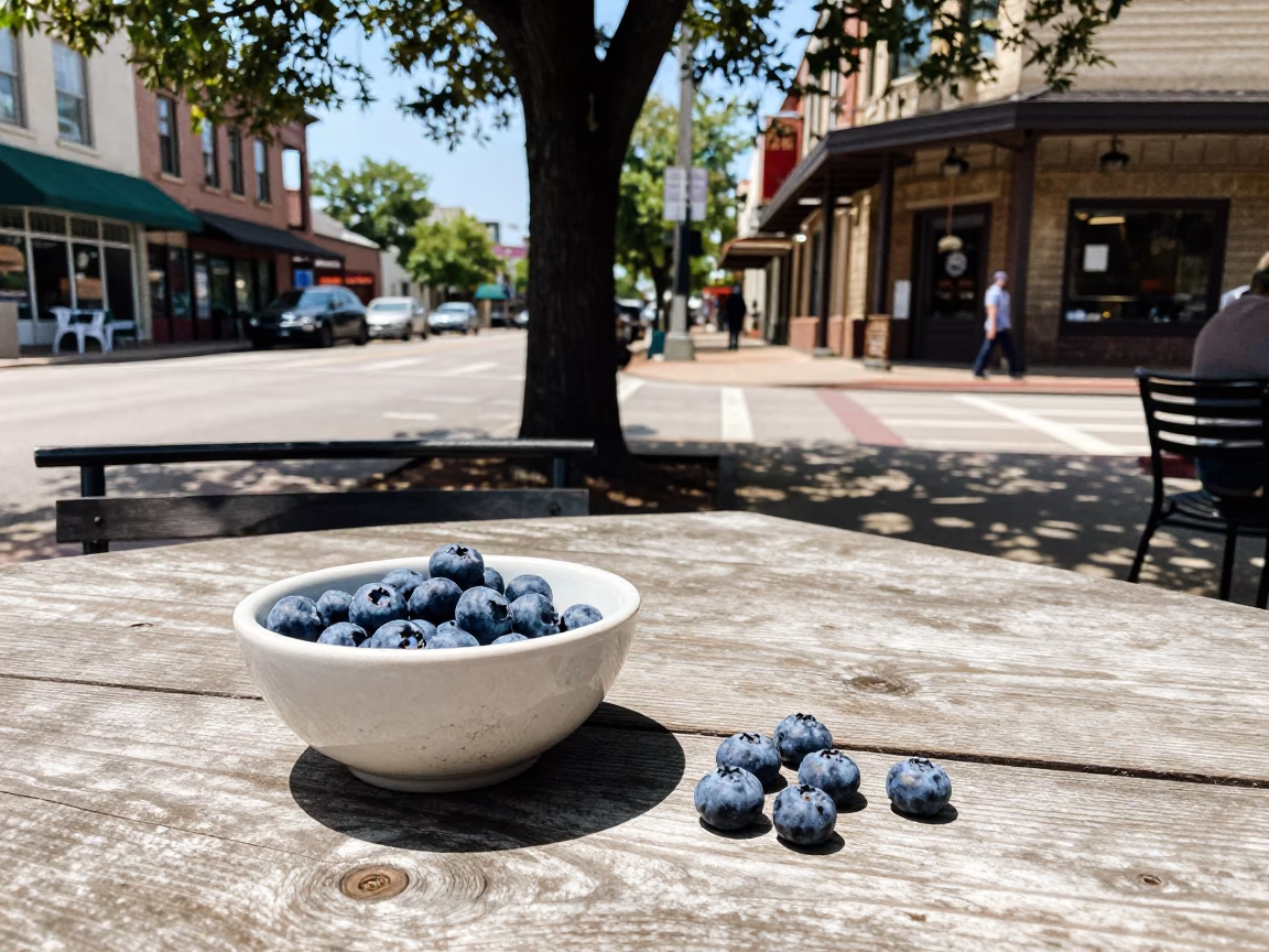 Midday Austin Texas Street Scene with Fig Tree and Local Dining in in Austin, Texas, United States