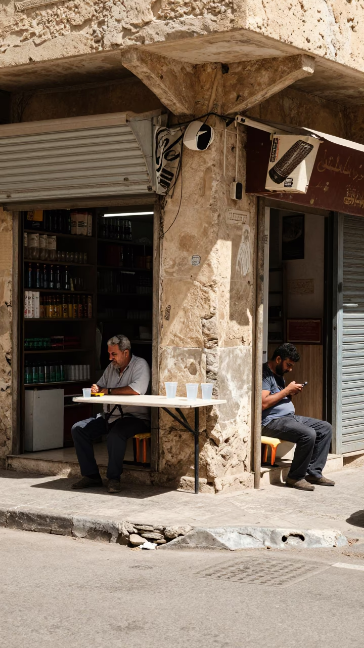 Midday Break in Alexandria at Flat Noon Light in in Alexandria, Egypt
