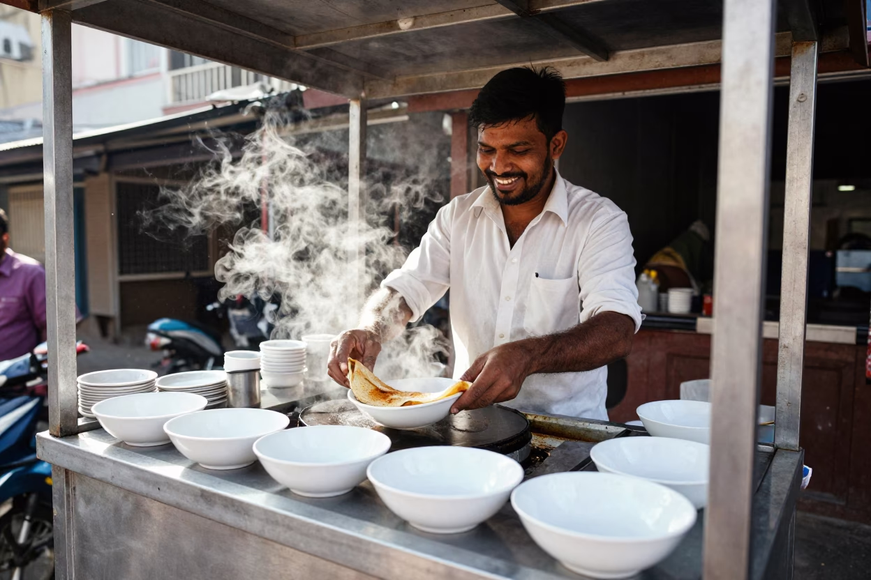 Midday Cooking in Chennai at Midday Light in in Chennai, India