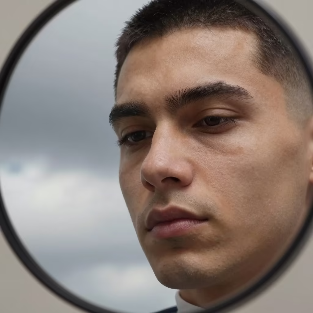 Midday Face Reflection Barbershop Mirror Regina in near Regina