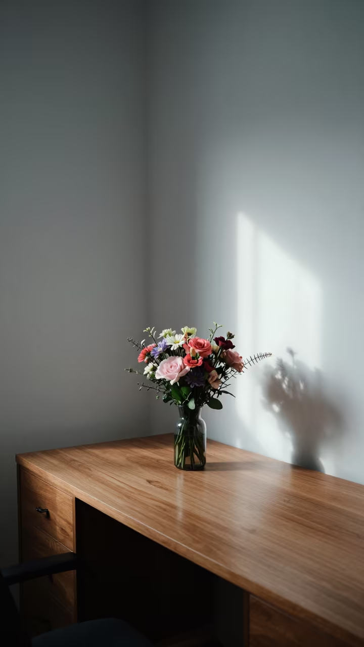 Midday Flower Arrangement on Nairobi Desk in on a writing desk in Bomas, Nairobi