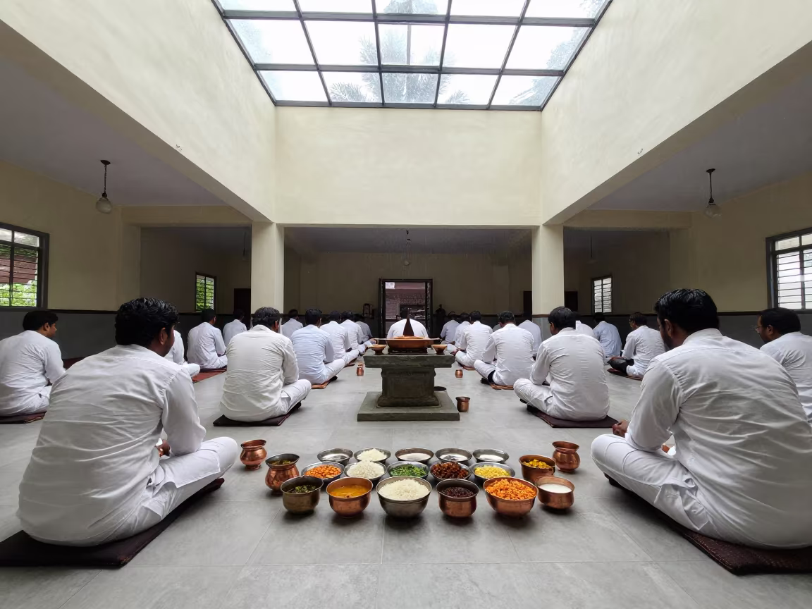 Midday Langar Service at Alleppey Stone Altar in at the foot of a stone altar in Alleppey
