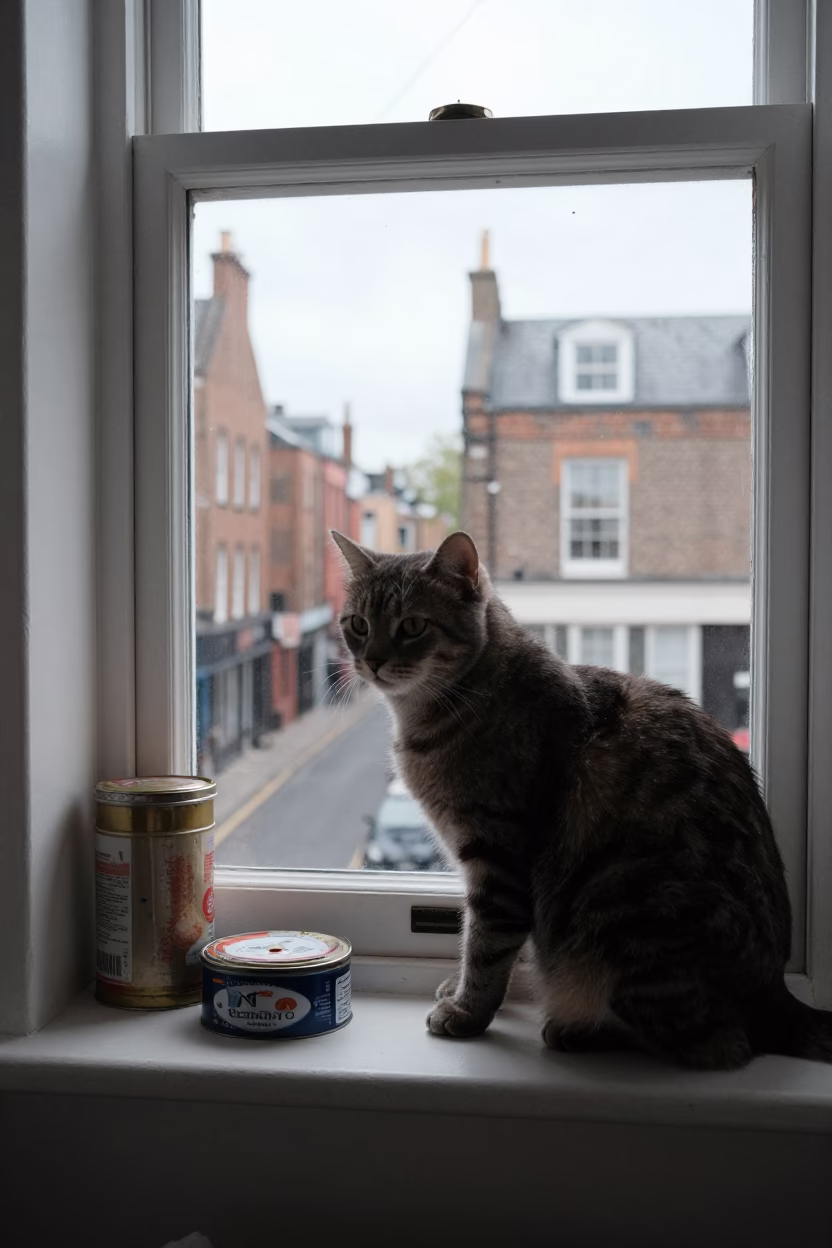 Midday Light on Cat in Dublin in in Dublin, Ireland