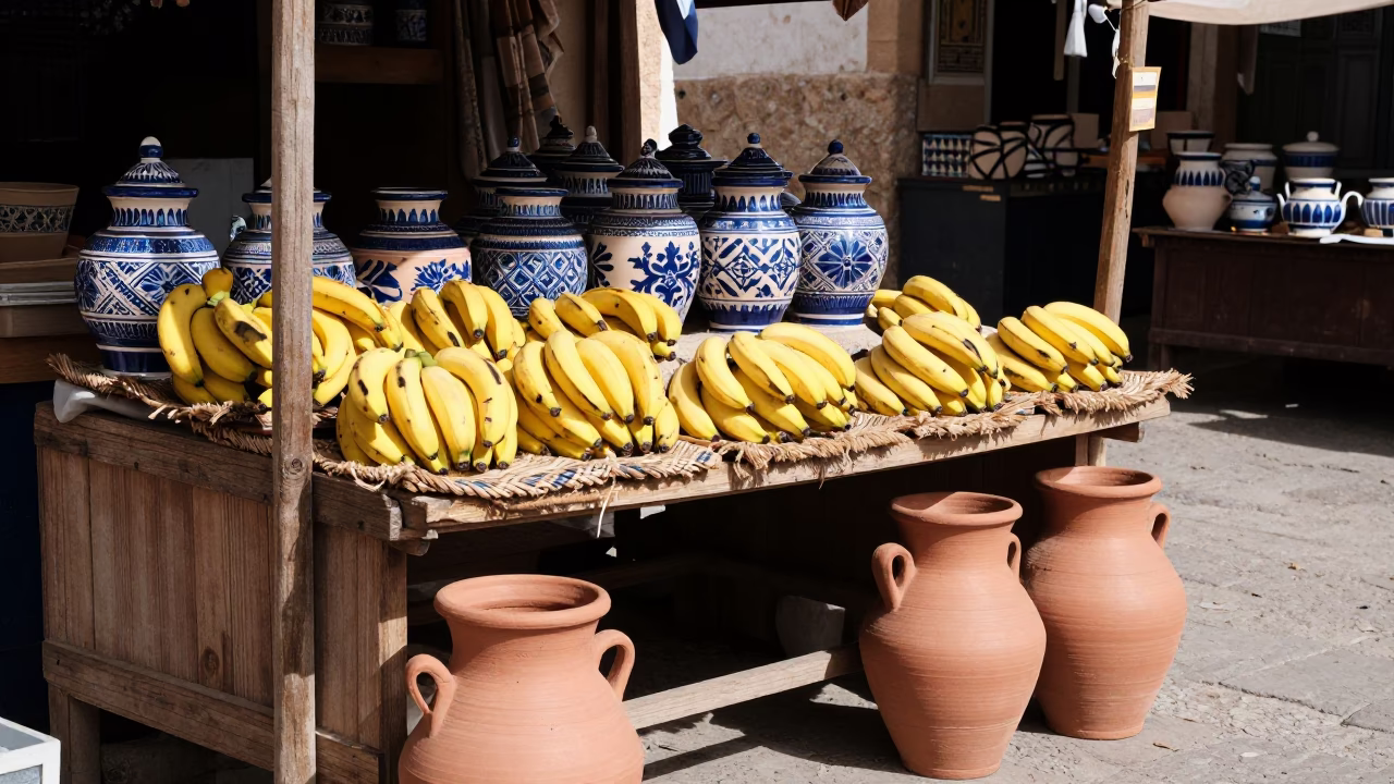 Midday Light on Clay Pots in Essaouira in in Essaouira, Morocco