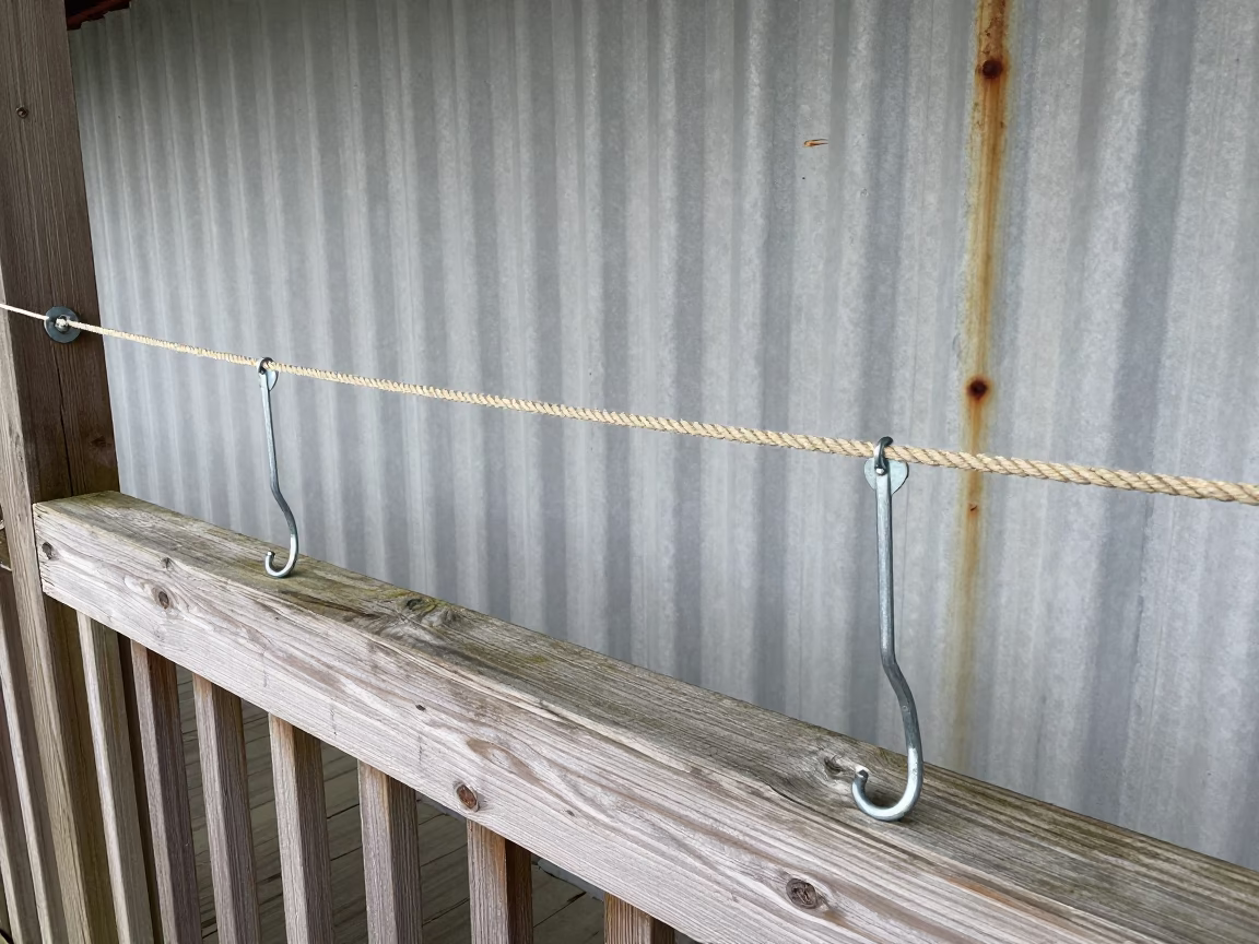 Midday Light on Clothesline in in Wellington, New Zealand