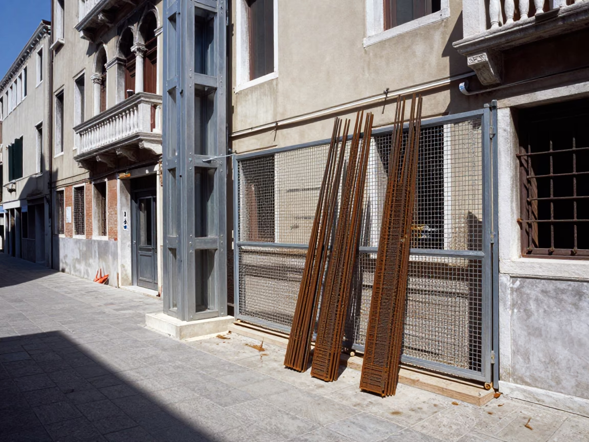 Midday Light on Construction Site in Venice in in Venice, Italy