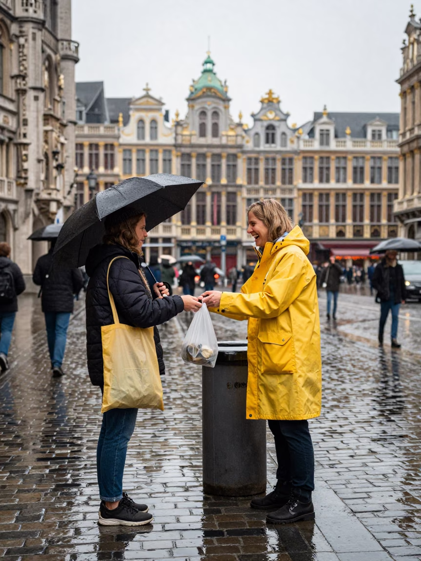 Midday Light on Customer in Brussels in in Brussels, Belgium