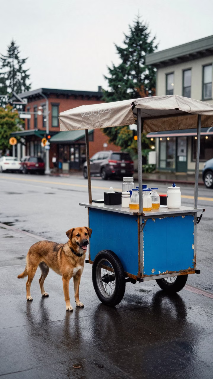 Midday Light on Dog in in Seattle, Washington, United States
