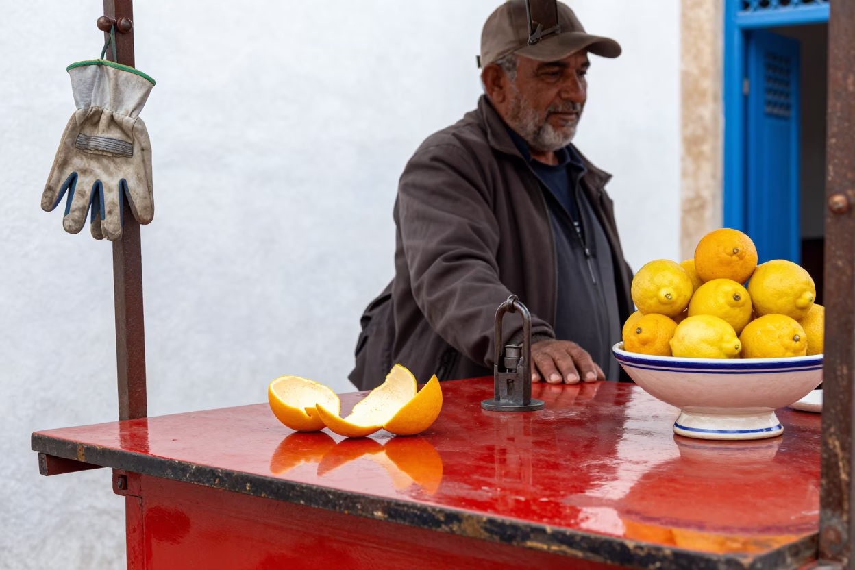 Midday Light on Iron Deadbolt in Tunis in in Tunis, Tunisia