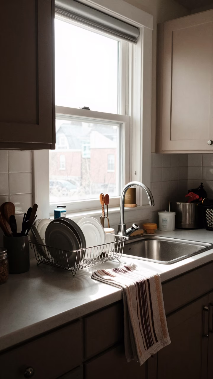 Midday Light on Kitchen Scene in Toronto in in Toronto, Ontario, Canada