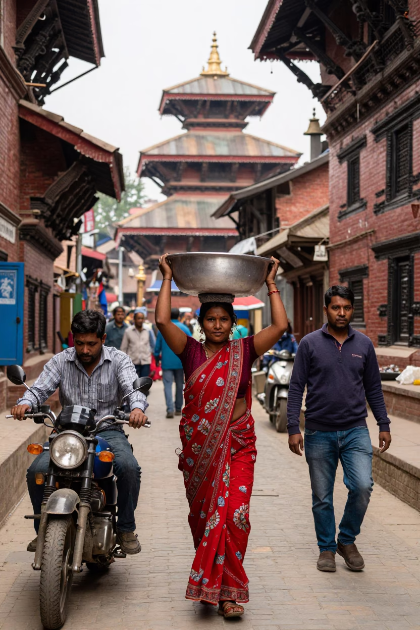 Midday Light on Mechanic in in Kathmandu, Nepal