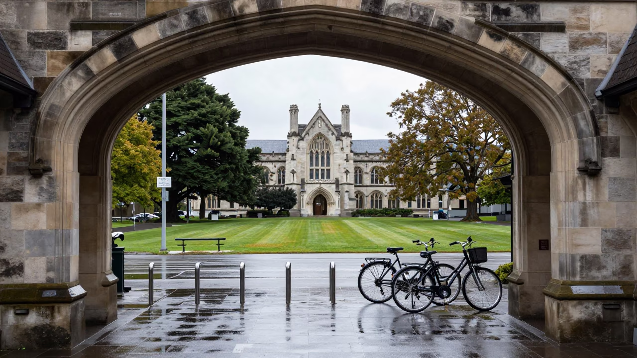 Midday Light on Midday Scene in Christchurch in in Christchurch, New Zealand