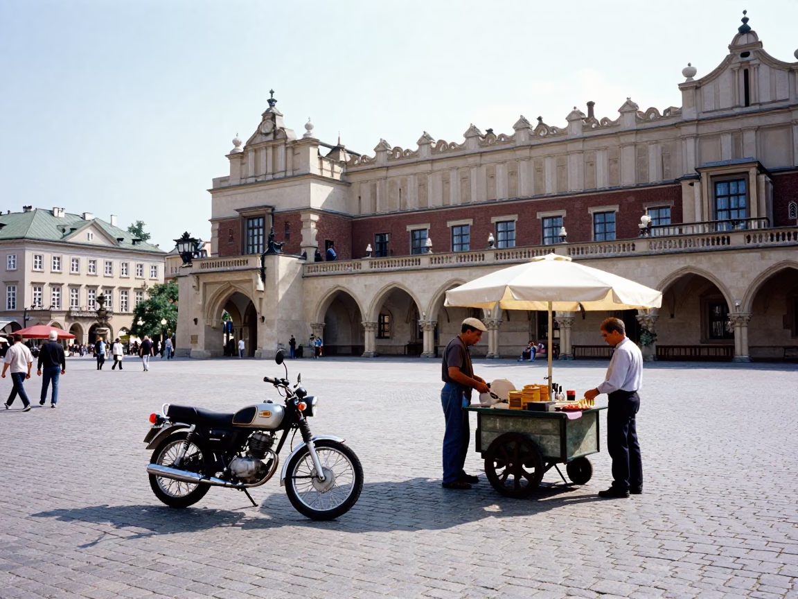 Midday Light on Midday Scene in Krakow in in Krakow, Poland