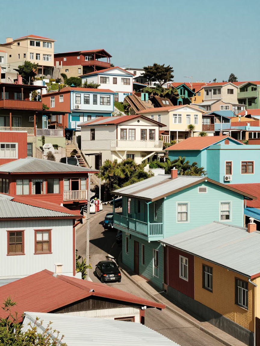 Midday Light on Midday Sunlight in Valparaiso in in Valparaiso, Chile