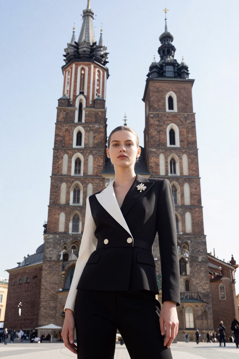 Midday Light on Model in Krakow in in Krakow, Poland