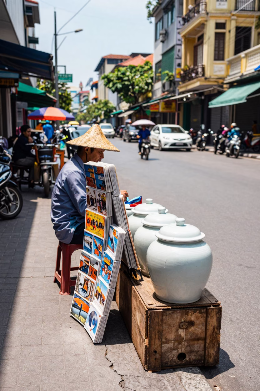 Midday Light on Porcelain Jars in Ho Chi Minh City in in Ho Chi Minh City, Vietnam