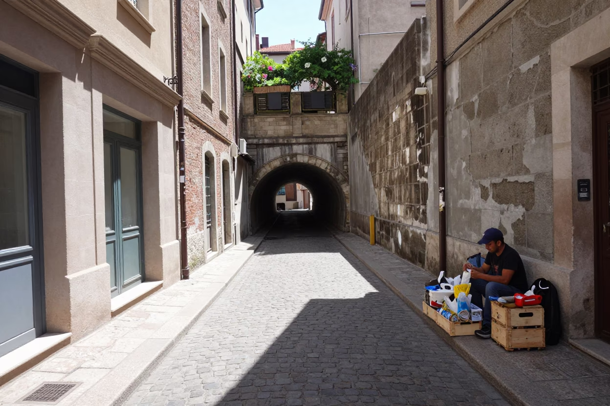 Midday Light on Scene Midday in Lyon in in Lyon, France