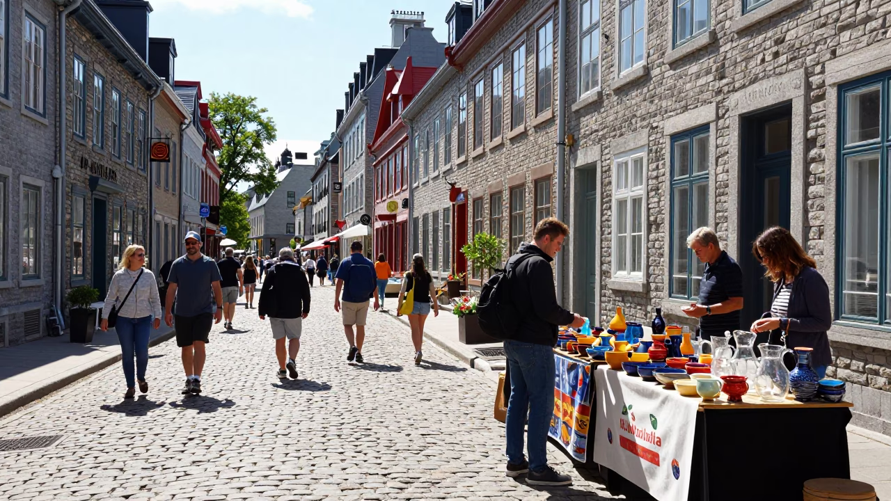 Midday Light on Scene Midday in Quebec City in in Quebec City, Quebec, Canada