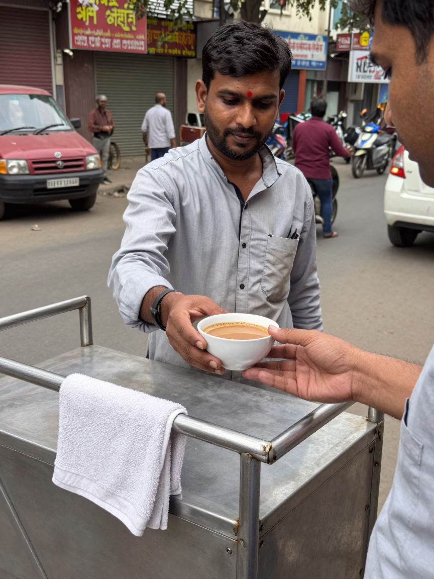 Midday Light on Serving Chai in Delhi in in Delhi, India