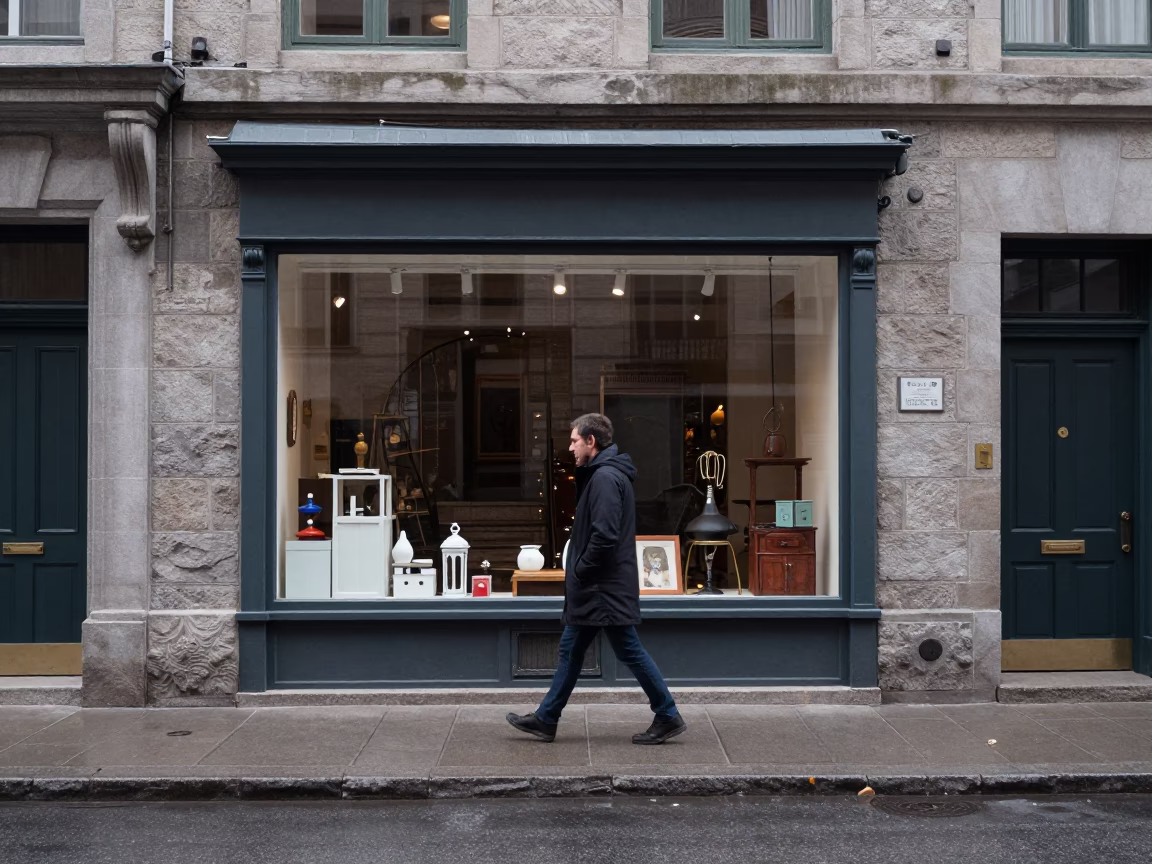 Midday Light on Street Scene in Montreal in in Montreal, Quebec, Canada