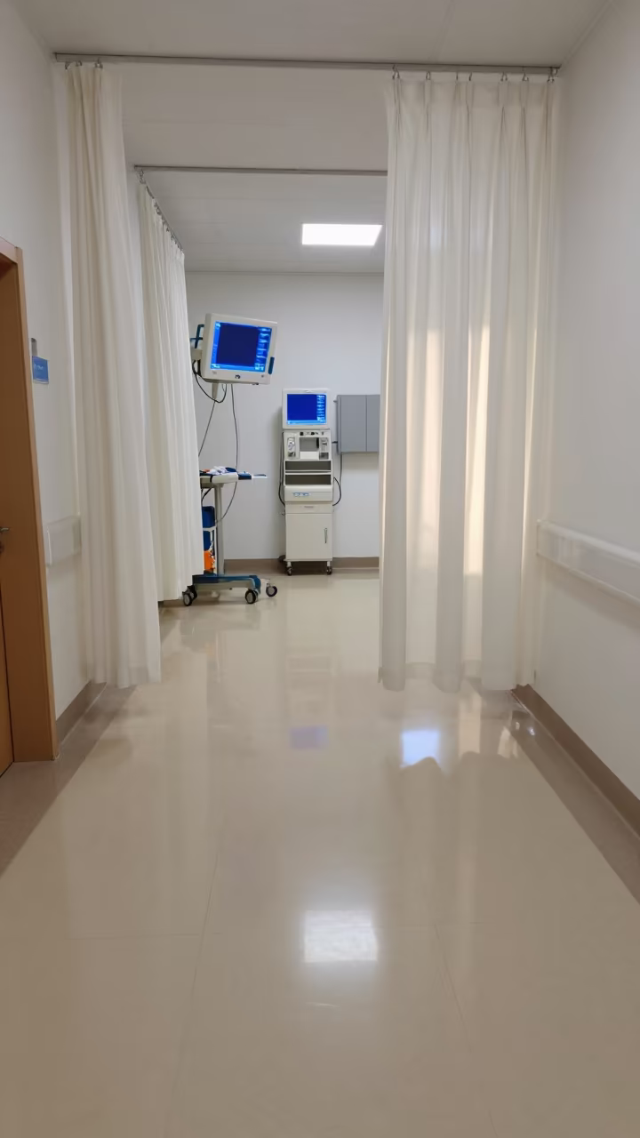 Midday Light in Xian Surgical Prep Corridor in in a surgical prep area in Xian