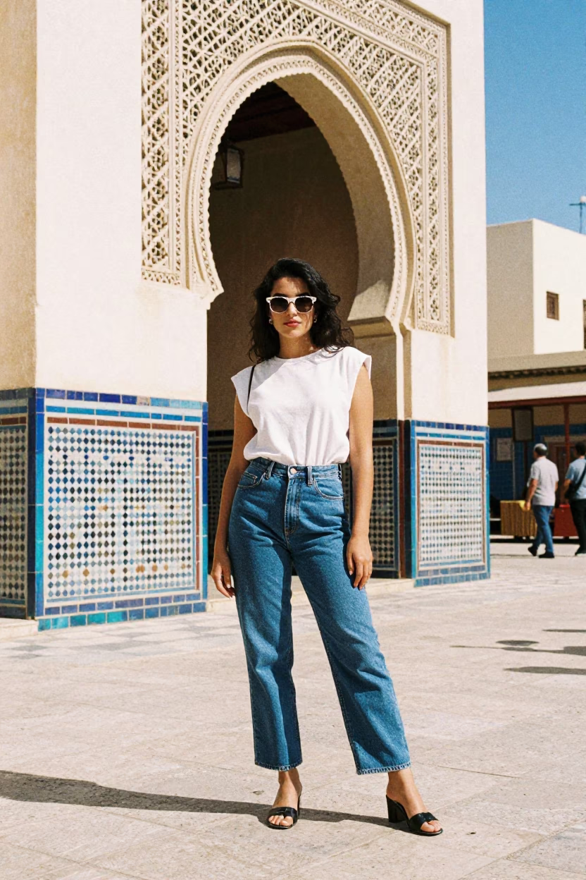 Midday Portrait in Casablanca at Midday Light in in Casablanca, Morocco