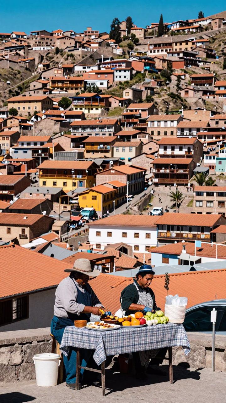Midday Scene at Midday Light in La Paz in in La Paz, Bolivia