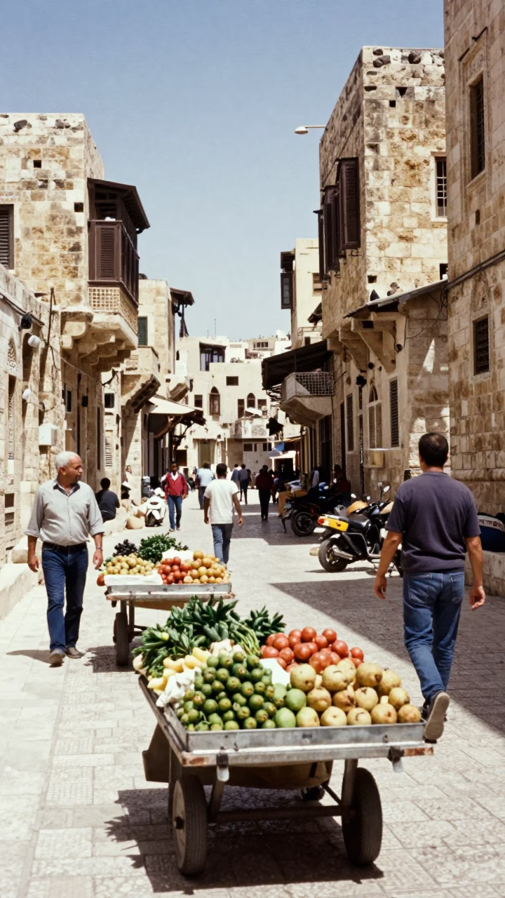 Midday Scene in Amman at Midday Light in in Amman, Jordan