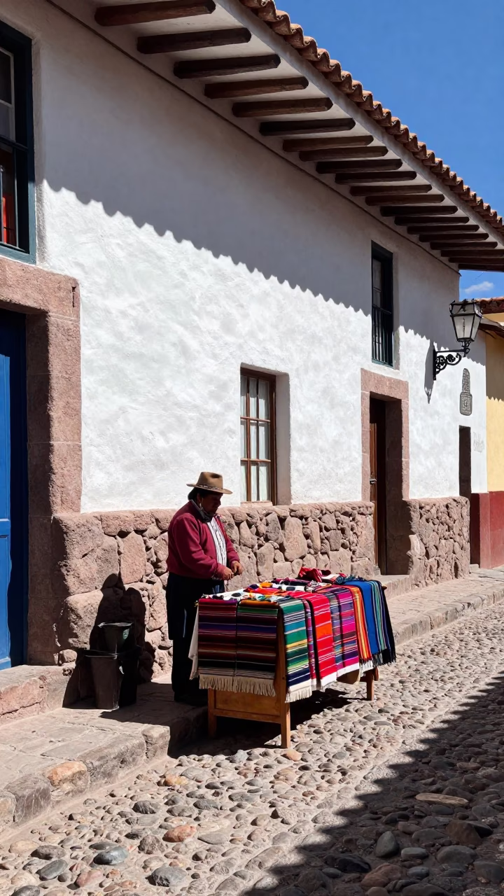 Midday Scene in Cusco at Midday Light in in Cusco, Peru