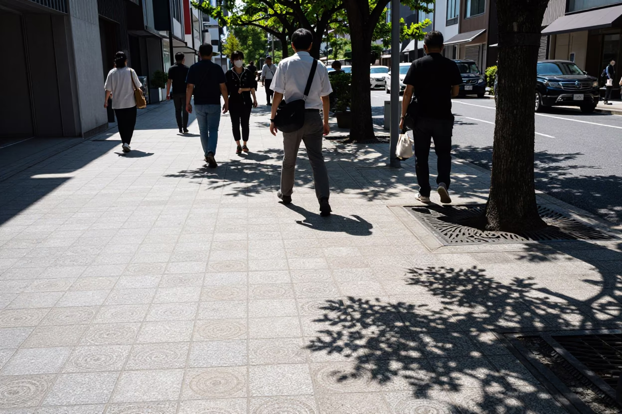 Midday Scene in Fukuoka at Midday Light in in Fukuoka, Japan