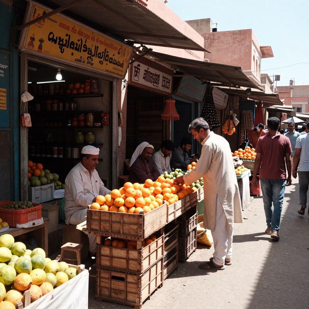Midday Scene in Jaipur at Midday Light in in Jaipur, India