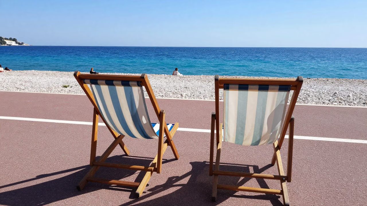 Midday Scene in Nice at Midday Light in in Nice, France