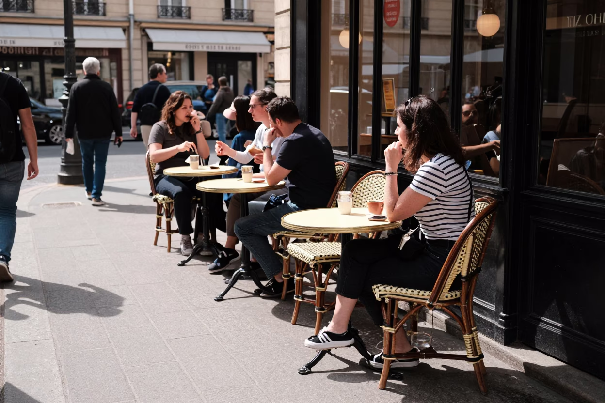 Midday Scene in Paris at Midday Light in in Paris, France
