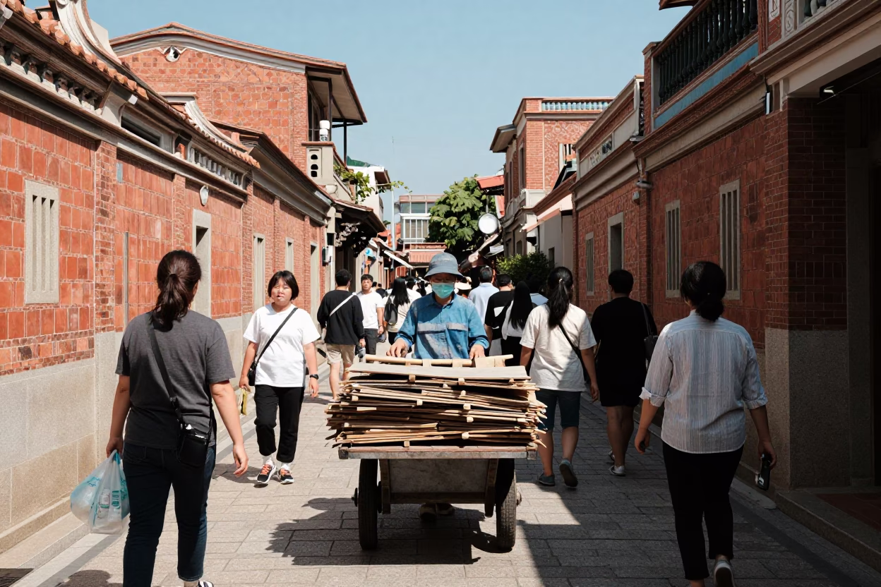 Midday Scene in Tainan at Midday Light in in Tainan, Taiwan