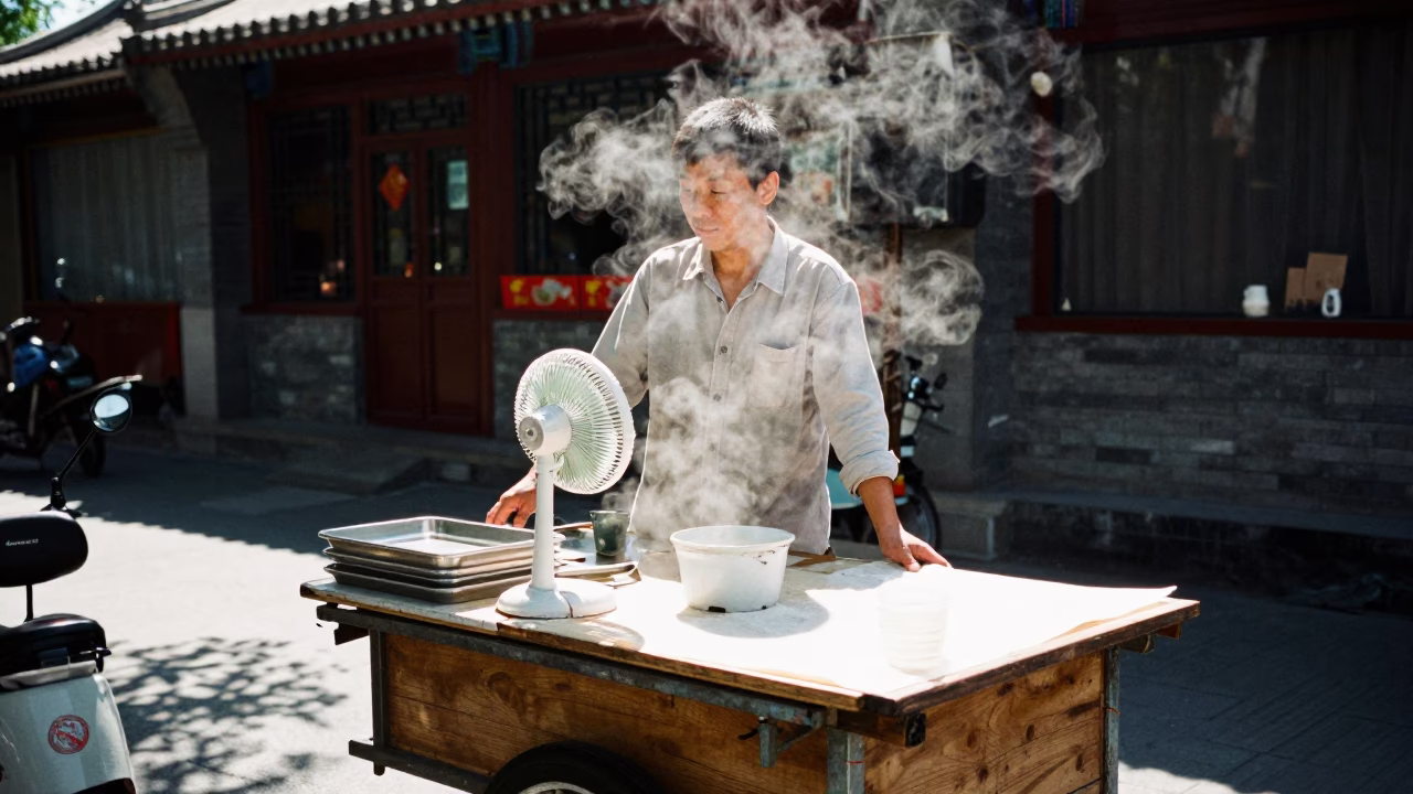 Midday Steam in Beijing at Midday Light in in Beijing, China