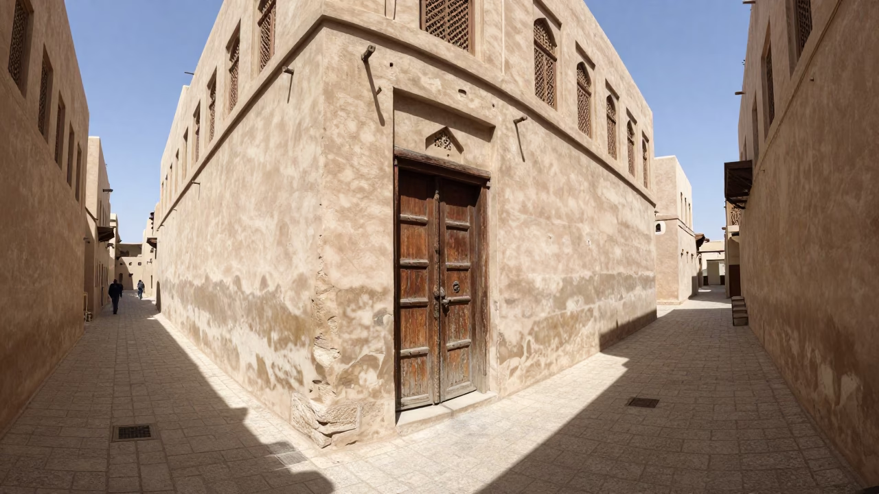 Midday Street Scene in Muscat Oman with Traditional Architecture and Daily Life in in Muscat, Oman