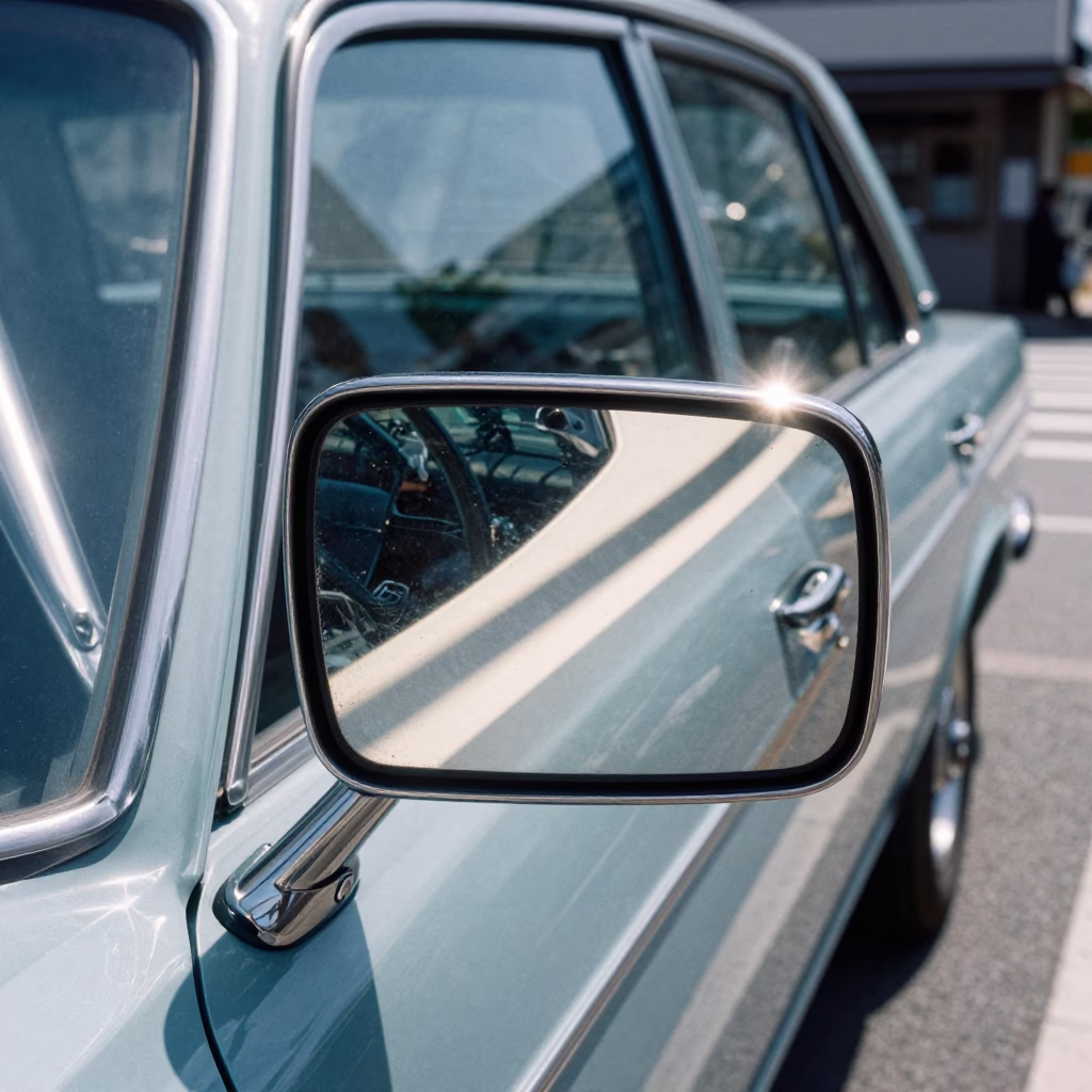 Midday Street Scene in Sapporo Japan Featuring Sun Stripe Across Mirror Edge in in Sapporo, Japan