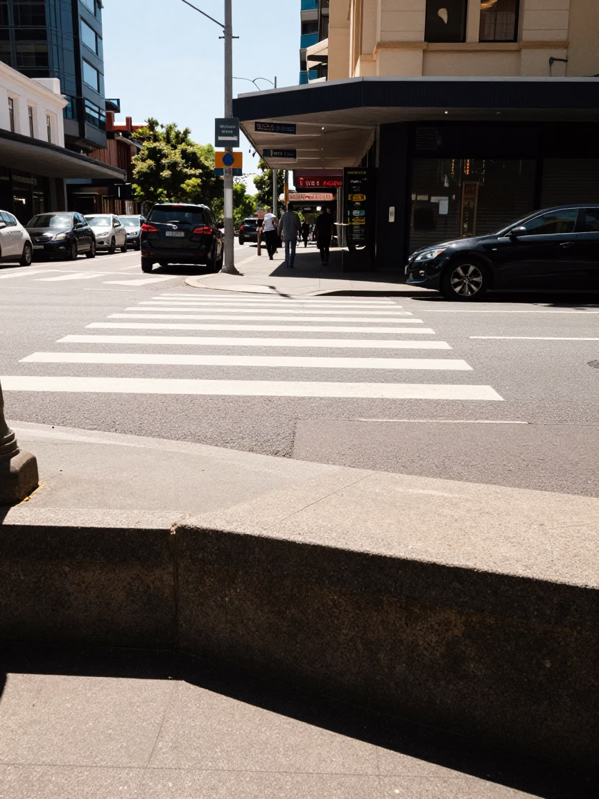 Midday Street Scene in Sydney NSW Australia with Sunlight and Local Activity in in Sydney, New South Wales, Australia