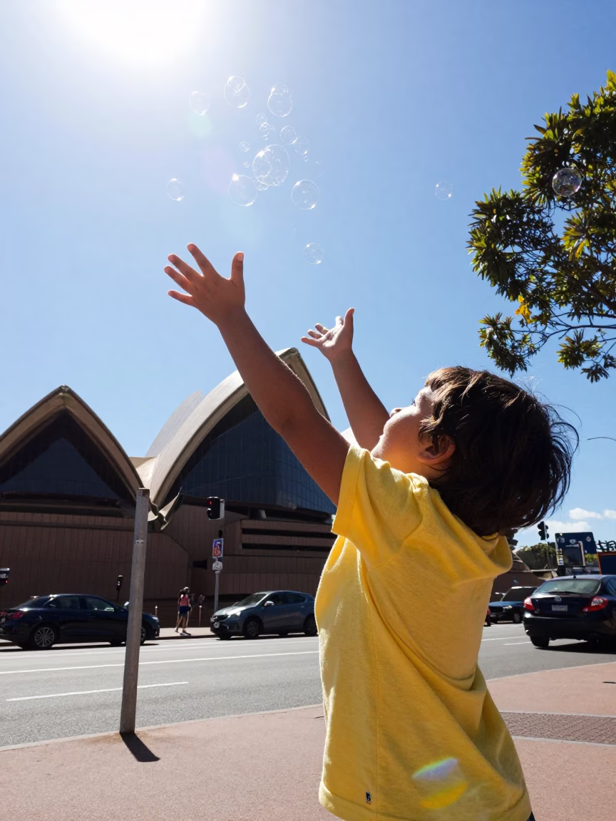 Midday Sun in Sydney at Midday Light in in Sydney, New South Wales, Australia