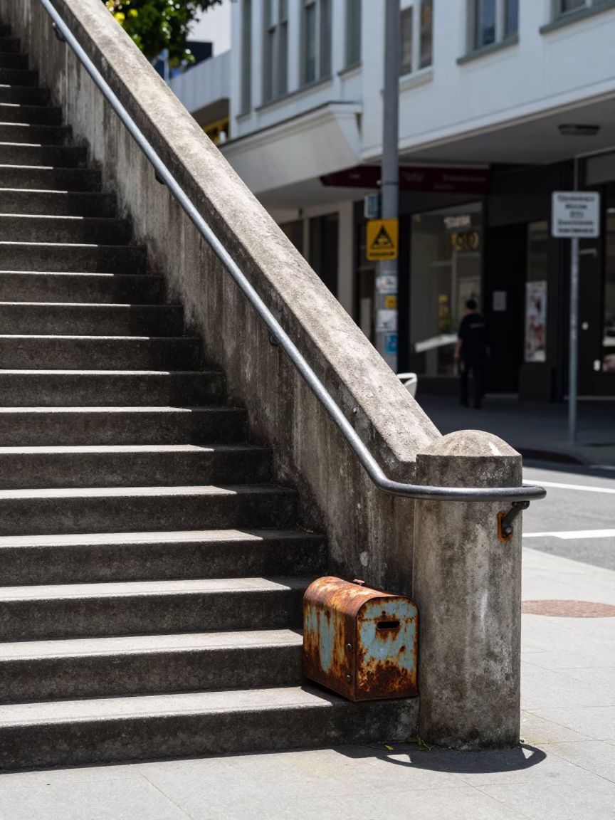 Midday Sunlight and Urban Detail in Wellington New Zealand Street Scene in in Wellington, New Zealand