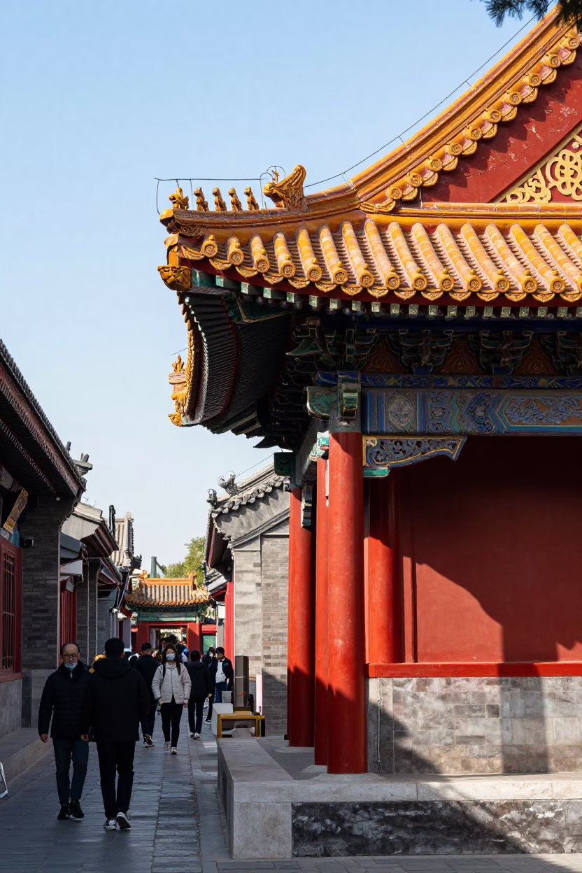 Midday Sunlight in Beijing at Midday Light in in Beijing, China