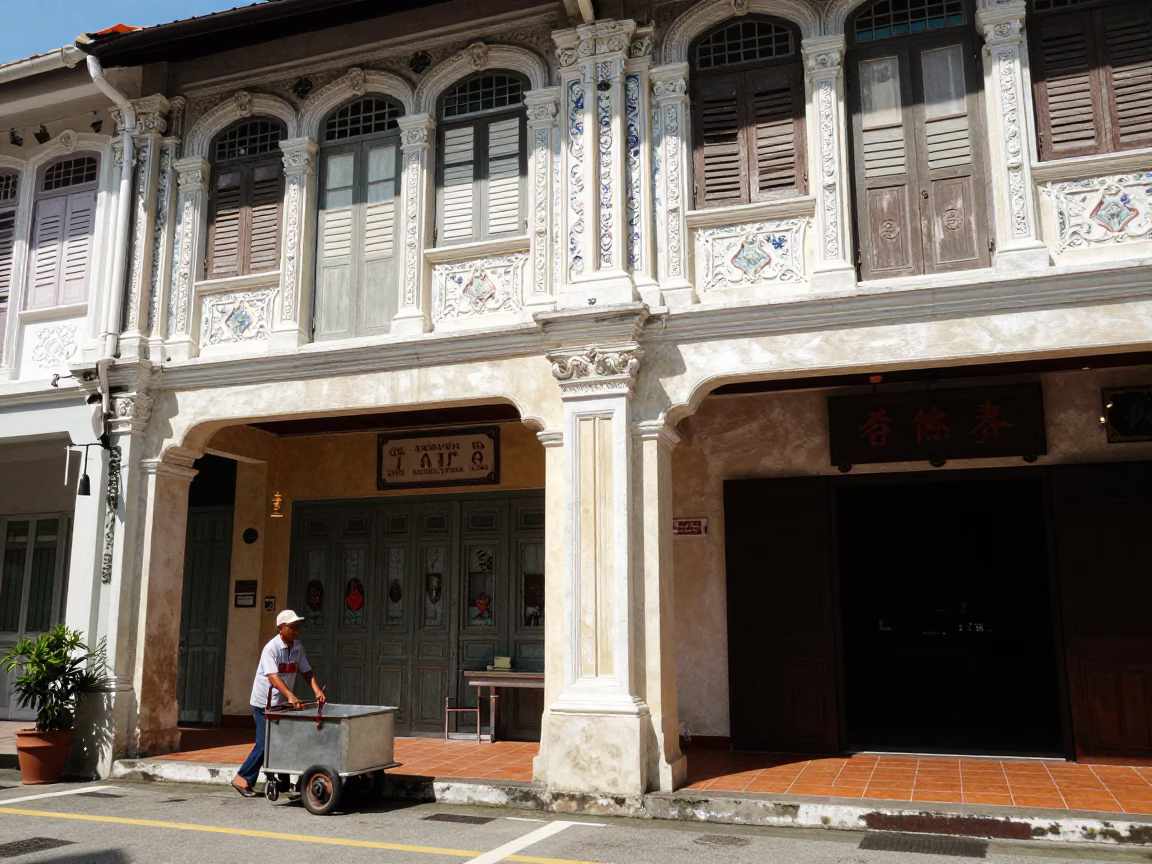 Midday Sunlight in George Town at Midday Light in in George Town, Malaysia