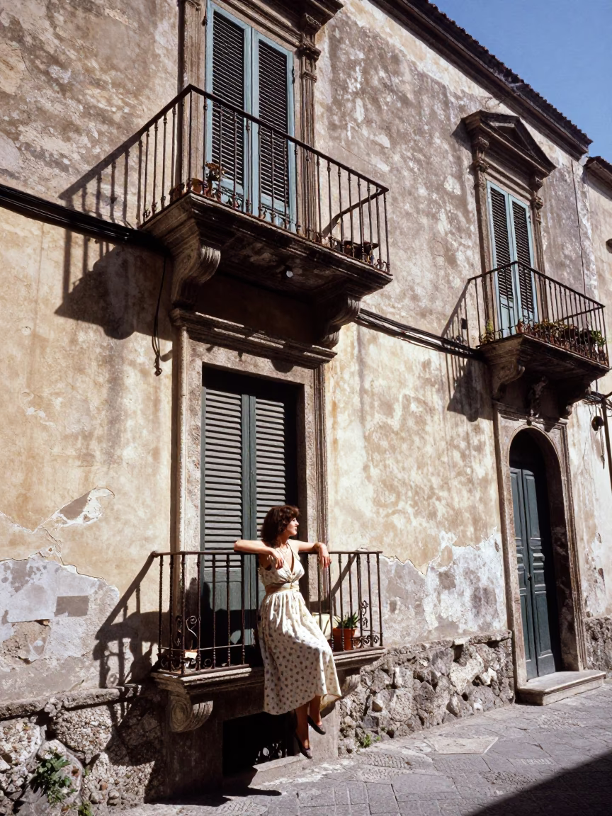 Midday Sunlight in Palermo at Midday Light in in Palermo, Italy