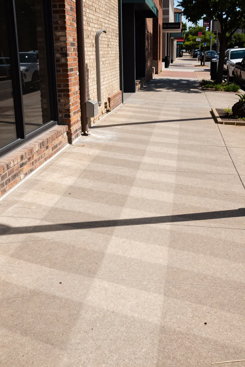 Midday Sunlight Stripes on Concrete Sidewalk in Downtown Austin Texas Street Photography in in Austin, Texas, United States
