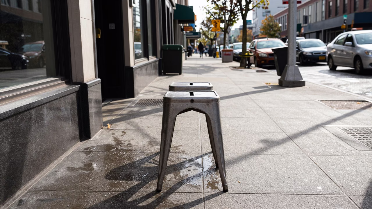 Midday Urban Street Scene in Seattle Washington with Condensation and Local Details in in Seattle, Washington, United States