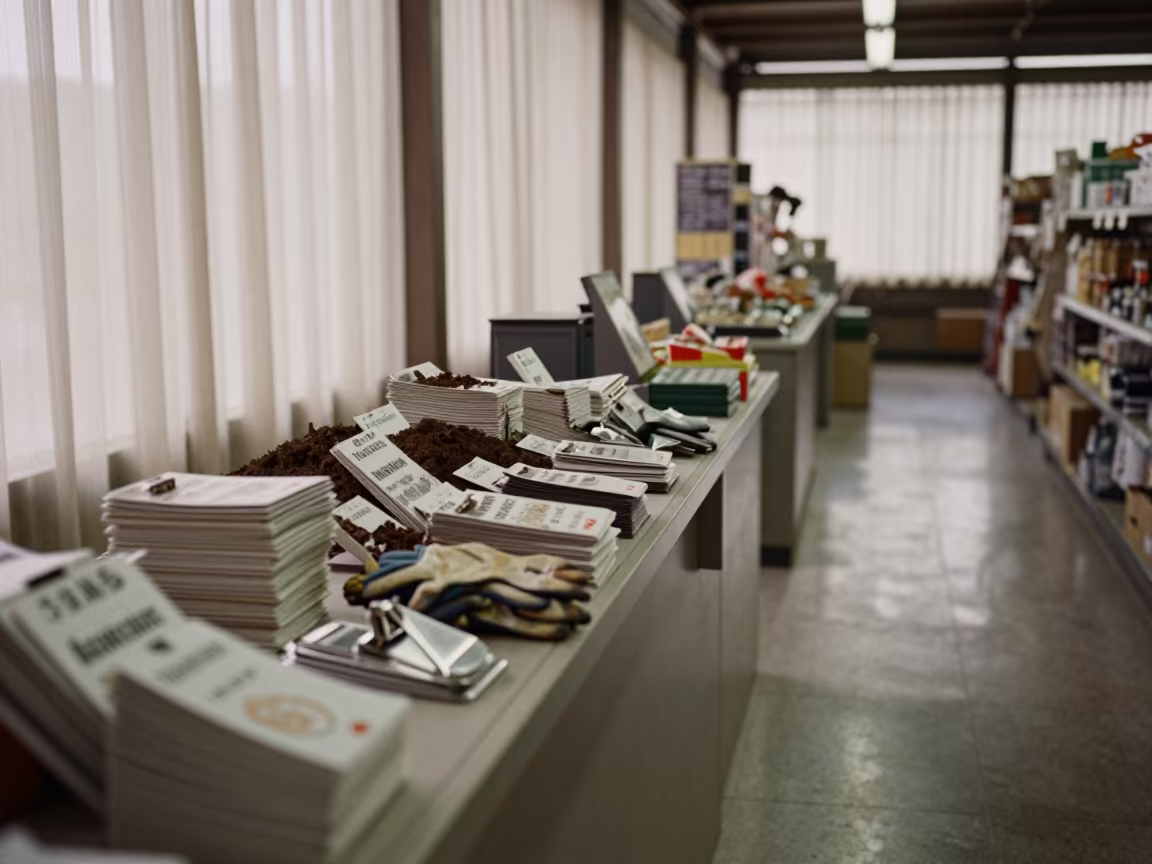 Midmorning Garden Center Checkout with Soil Tags in inside a fitting room corridor near Oviedo